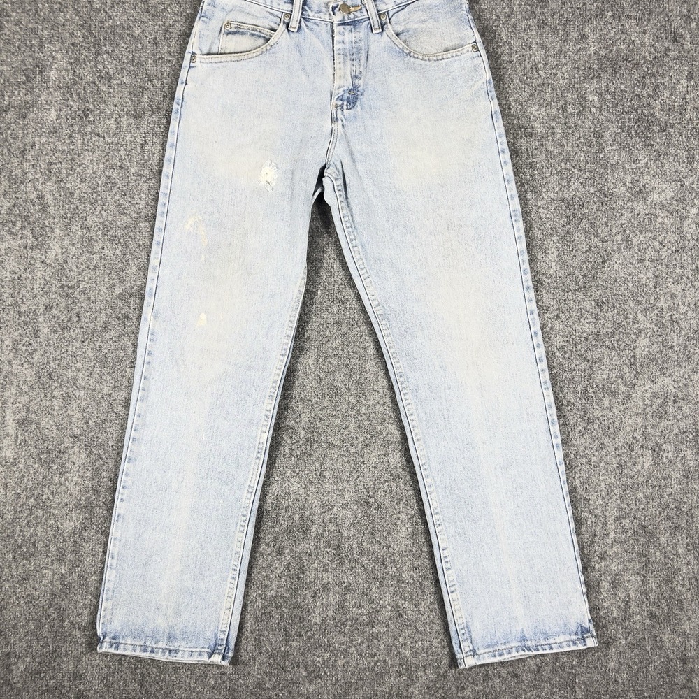 Wrangler‎ Authentic Denim Jeans Men's Light Wash Relaxed Fit Distressed Casual